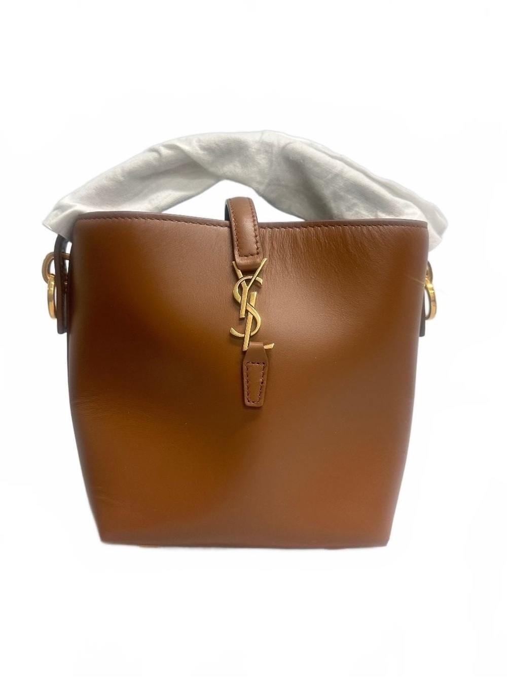 Saint Laurent Le 37 Mini Shoulder Bag Brown Leather Cassandre YSL | New